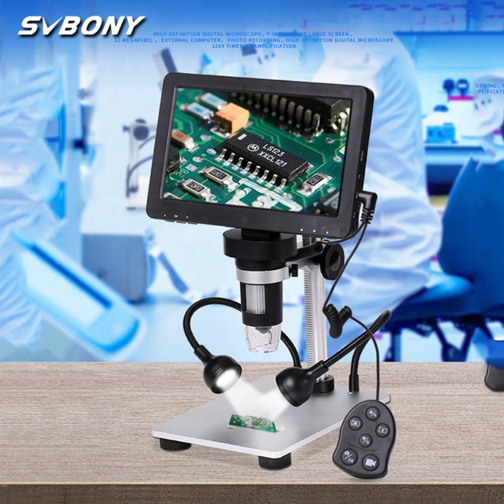 SVBONY SV604 Микроскоп черный [1X-1200X / с экраном] LCD 7 дюймов Научный проектор, оценка драгоценных камней, запись фотографий