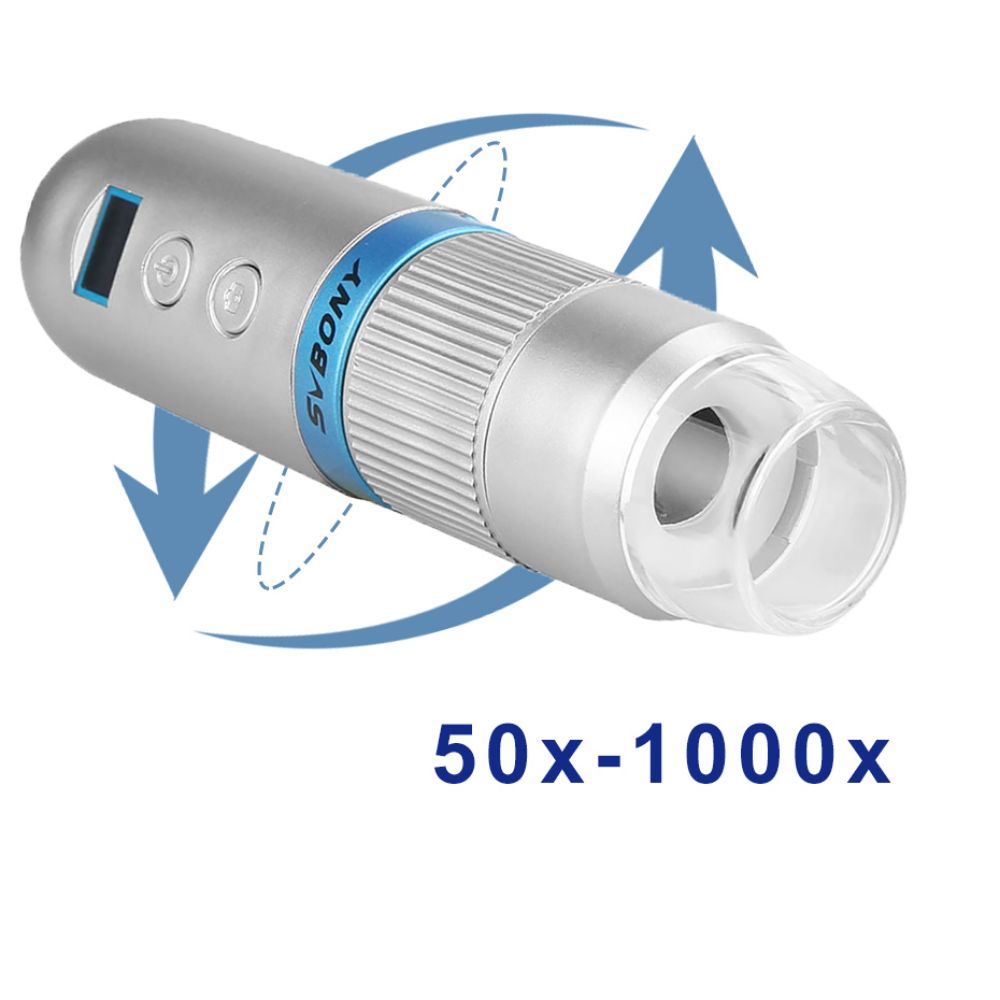 Цифровой Микроскоп SVBONY SM401 50x-1000x Wi-Fi Портативный Беспроводной HD с кронштейном для смартфонов Android и iOS