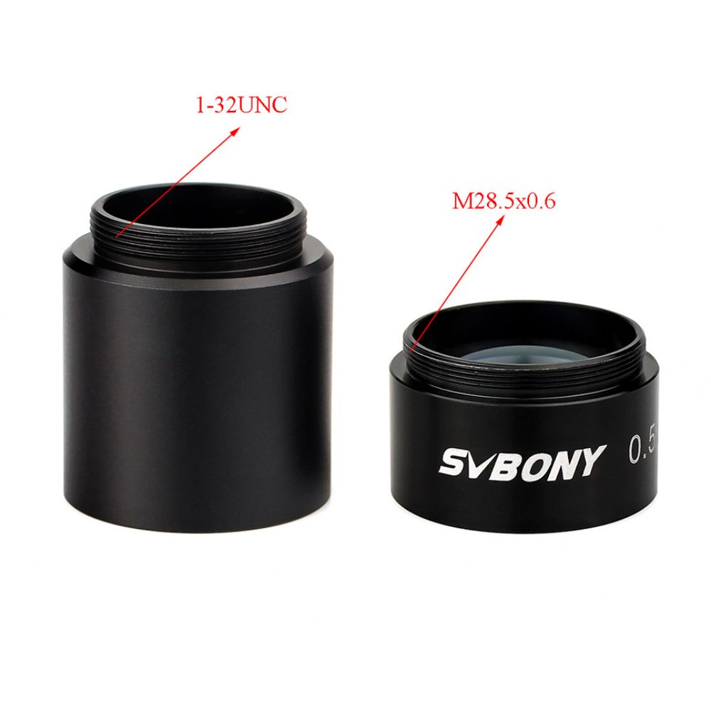 SVBONY 1.25" 0.5X Фокусный редуктор + SVBONY Кольцевой адаптер 1.25 дюйма к C-порту для астрофотографии