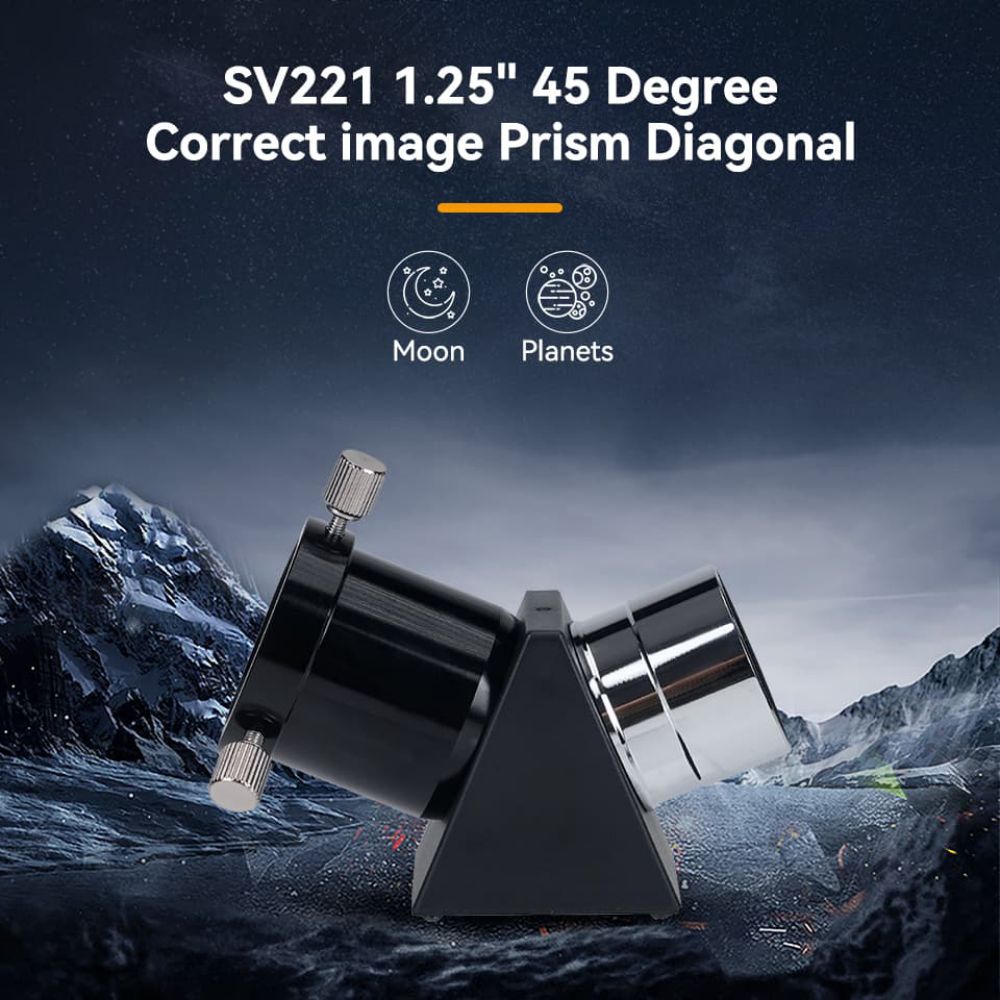 SVBONY SV221 Призма правильного изображения, диагональ 1,25 дюйма, 45 градусов для телескопа-рефрактора